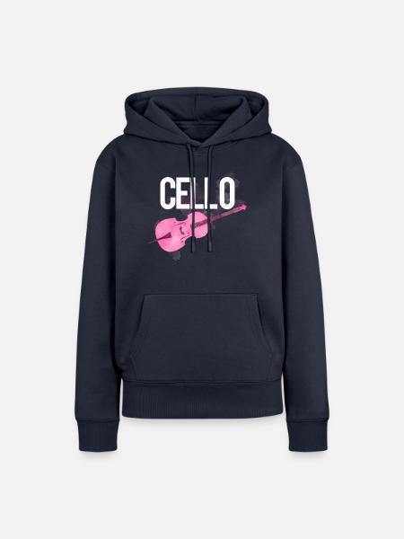 Rosa Cello Mädchen - Frauen Premium Bio Hoodie - Navy