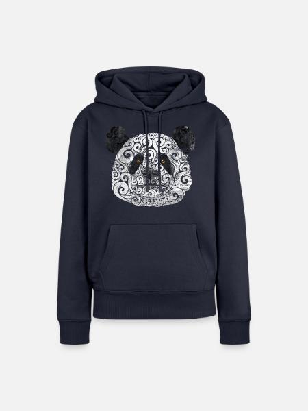 Swirly Panda - Frauen Premium Bio Hoodie - Navy