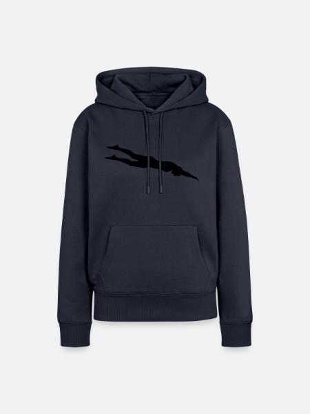 Schwimmerin, Schwimmen - Frauen Premium Bio Hoodie - Navy