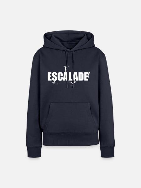 Klettern Frau - Frauen Premium Bio Hoodie - Navy