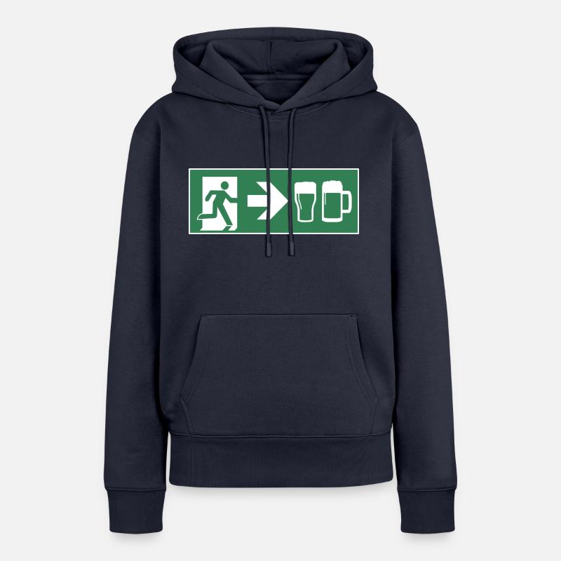 Emergency exit beer - Women’s Premium Organic Hoodie - navy