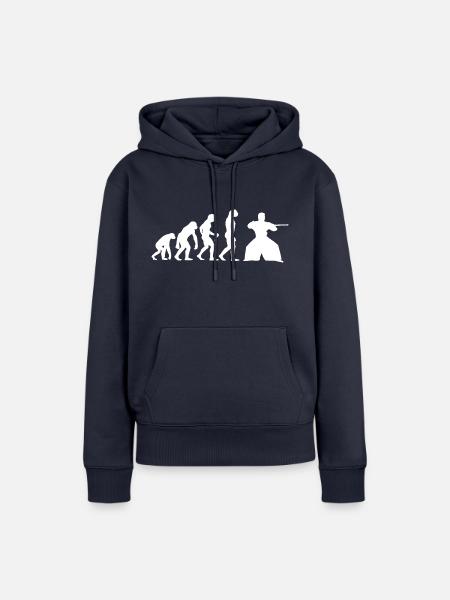 Aikido Evolution Jungen Männer - Frauen Premium Bio Hoodie - Navy