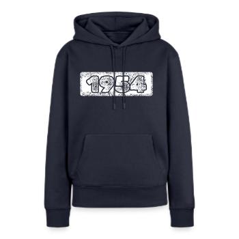 Zahl 1954 - Frauen Premium Bio Hoodie - Navy - Vorne - Julia (174cm)