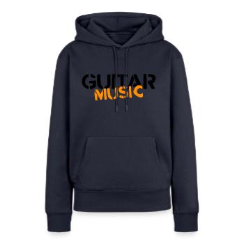 Guitar Music schwarz orange,Rock Kleidung,Musik - Frauen Premium Bio Hoodie - Navy - Vorne - Julia (174cm)