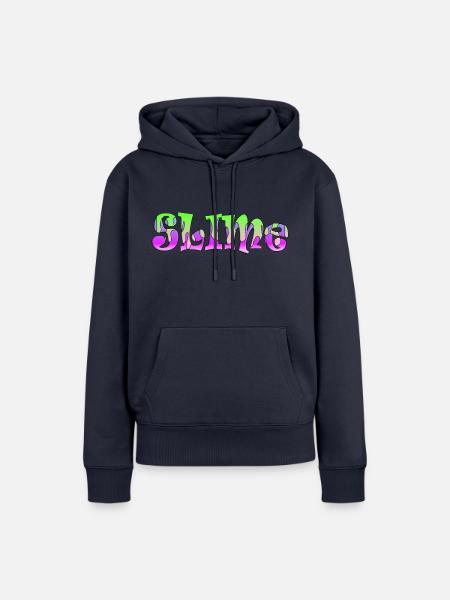 Slime green - Frauen Premium Bio Hoodie - Navy