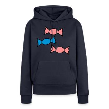 Bonbons - Sweat à capuche Premium bio Femme - bleu marine - Devant - Julia (174cm)