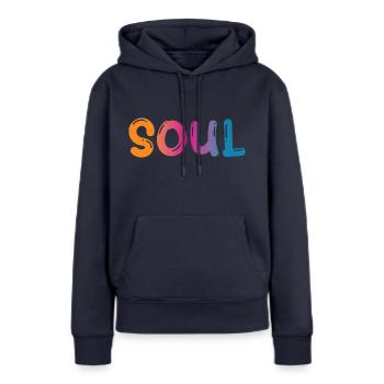 Soul - Frauen Premium Bio Hoodie - Navy - Vorne - Julia (174cm)