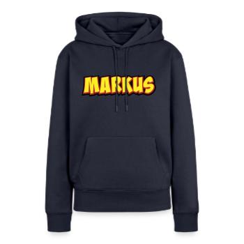 Cadeau Prénom Markus - Sweat à capuche Premium bio Femme - bleu marine - Devant - Julia (174cm)