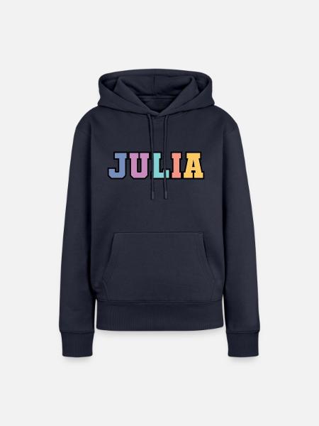 Name - Julia - Frauen Premium Bio Hoodie - Navy