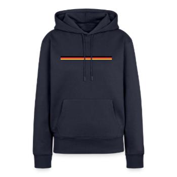 schwarz rot gold - Frauen Premium Bio Hoodie - Navy - Vorne - Julia (174cm)