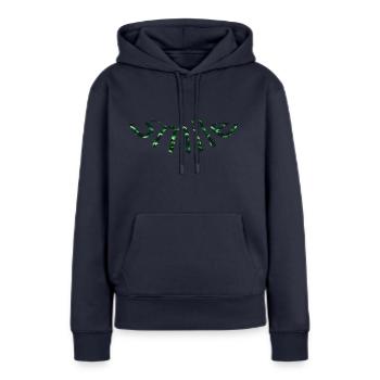 Smile Green - Sweat à capuche Premium bio Femme - bleu marine - Devant - Julia (174cm)