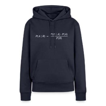 Ensemble de la formule de la statistique de Bayes - Sweat à capuche Premium bio Femme - bleu marine - Devant - Julia (174cm)