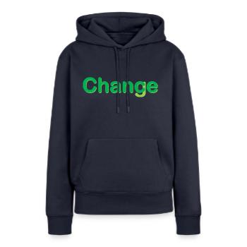 Chance - Frauen Premium Bio Hoodie - Navy - Vorne - Julia (174cm)