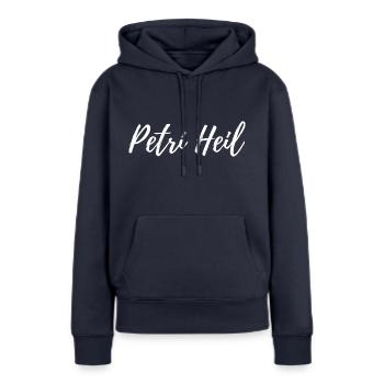 Petri Heil - Frauen Premium Bio Hoodie - Navy - Vorne - Julia (174cm)