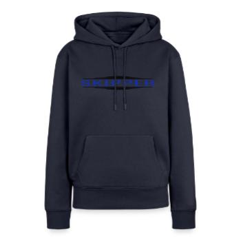 Skipper - Sweat à capuche Premium bio Femme - bleu marine - Devant - Julia (174cm)