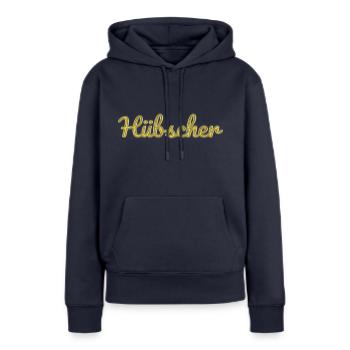 Hübscher - Frauen Premium Bio Hoodie - Navy - Vorne - Julia (174cm)