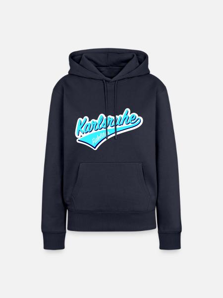 KARLSRUHE CYAN - Frauen Premium Bio Hoodie - Navy