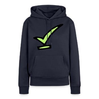 check - Frauen Premium Bio Hoodie - Navy - Vorne - Julia (174cm)