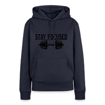 Formation - Sweat à capuche Premium bio Femme - bleu marine - Devant - Julia (174cm)