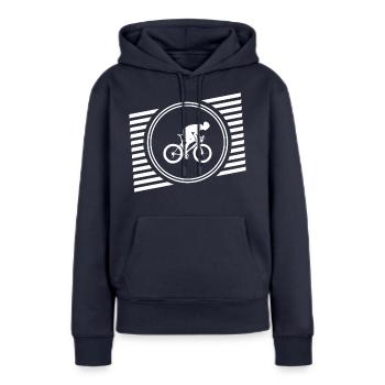 coureur - Sweat à capuche Premium bio Femme - bleu marine - Devant - Julia (174cm)