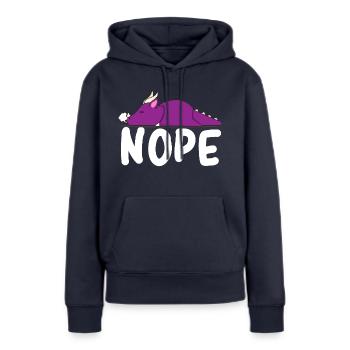 Drache - Frauen Premium Bio Hoodie - Navy - Vorne - Julia (174cm)