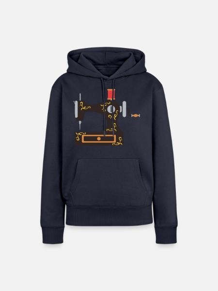 Nähmaschine - Frauen Premium Bio Hoodie - Navy
