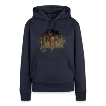 wunderschöner Rehbock im Wald - Frauen Premium Bio Hoodie - Navy - Vorne - Julia (174cm)