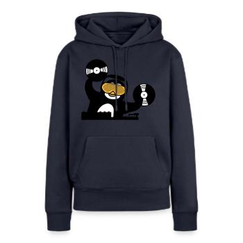 dj plaque de musique raccrocher mélangeur club disco ping - Sweat à capuche Premium bio Femme - bleu marine - Devant - Julia (174cm)