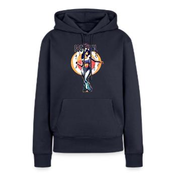 Life is a festival... Cut Out Design - Women’s Premium Organic Hoodie - navy - Front - Julia (174cm)