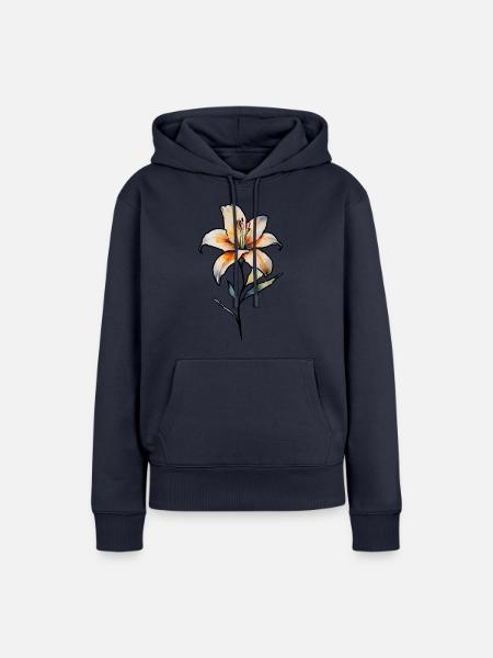 Lilie - Frauen Premium Bio Hoodie - Navy
