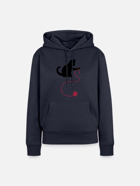 Katze - Frauen Premium Bio Hoodie - Navy