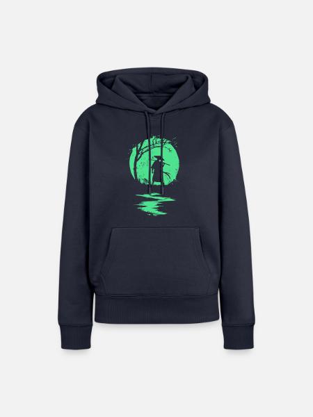 Ninja abstraktes Design - Frauen Premium Bio Hoodie - Navy