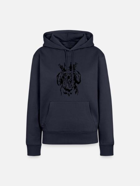 Rauhaardackel Teckel Krone Hunde Hund Wilsigns - Frauen Premium Bio Hoodie - Navy