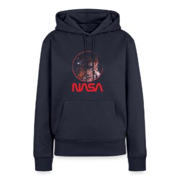 NASA Logo Et Astronaute Design Cool - Sweat à capuche Premium bio Femme - bleu marine - Devant - Julia (174cm)
