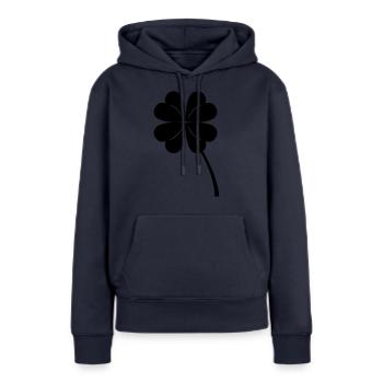 fourleaf_clover - Frauen Premium Bio Hoodie - Navy - Vorne - Julia (174cm)