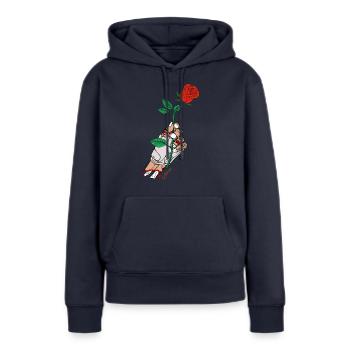 Hand Rose Zombie Comic Cybus lustig Undead - Frauen Premium Bio Hoodie - Navy - Vorne - Julia (174cm)
