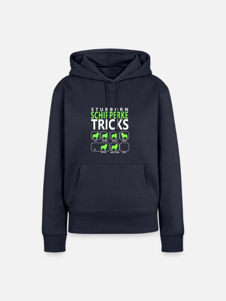 Hartnäckige Schipperke-Tricks - Frauen Premium Bio Hoodie - Navy