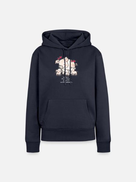 wer fühlen kann, will leben - Frauen Premium Bio Hoodie - Navy