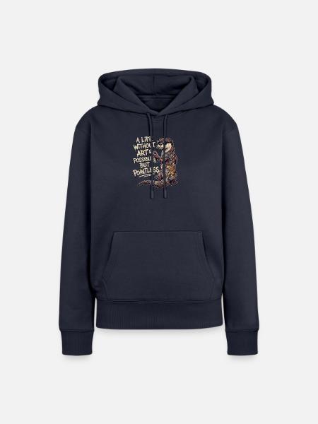Graffiti Tattoo Kunst Otter - Frauen Premium Bio Hoodie - Navy