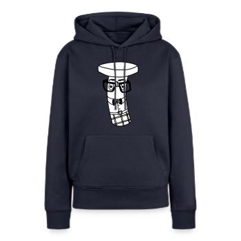Boulon de renseignement | Puns deluxe - Sweat à capuche Premium bio Femme - bleu marine - Devant - Julia (174cm)