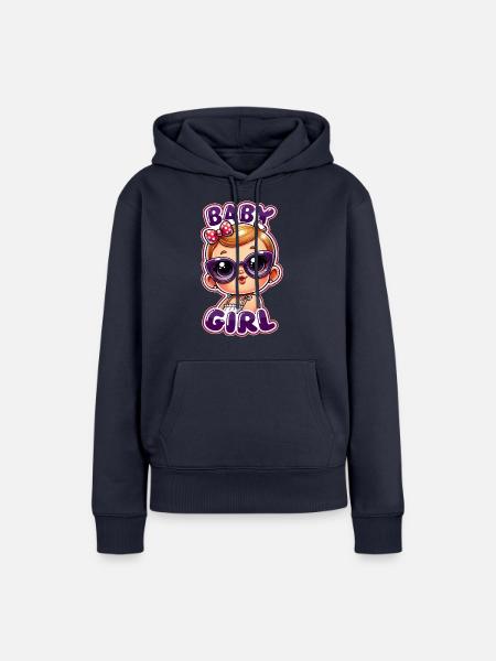 baby girl - Frauen Premium Bio Hoodie - Navy