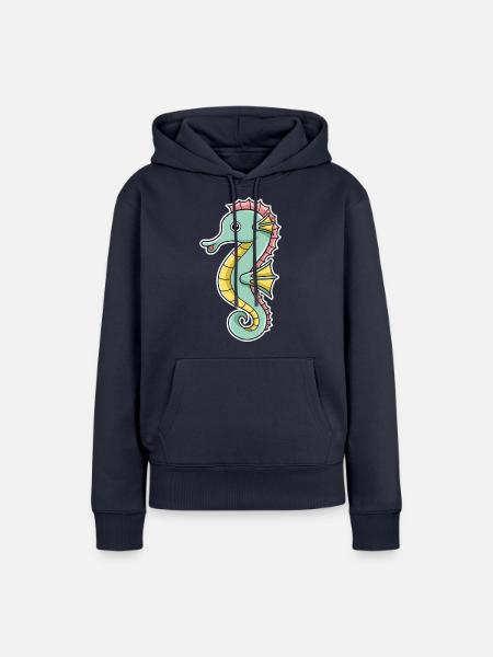 Seepferd - Frauen Premium Bio Hoodie - Navy