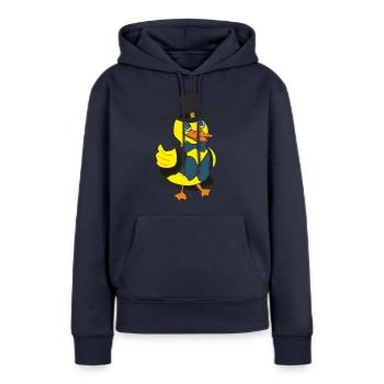 M. Caneton - Sweat à capuche Premium bio Femme - bleu marine - Devant - Julia (174cm)