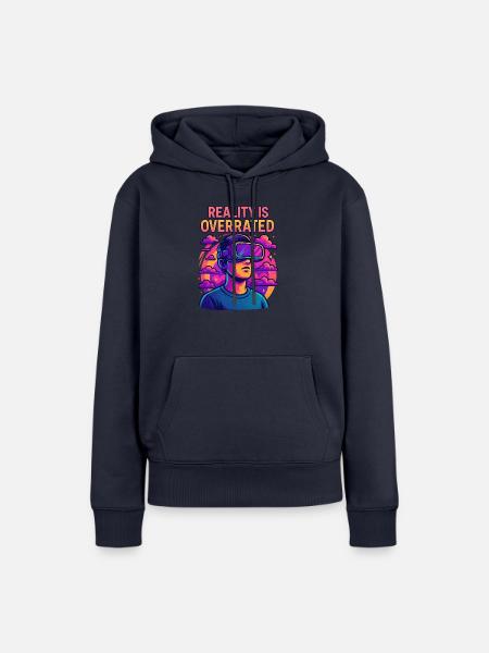 Reality is Overrated - Frauen Premium Bio Hoodie - Navy
