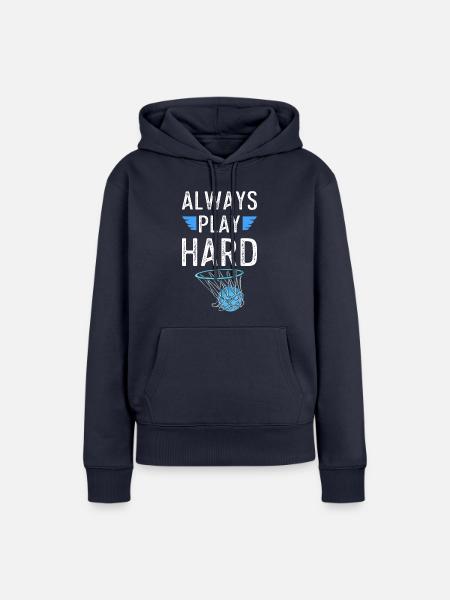 basketball play hard - Frauen Premium Bio Hoodie - Navy