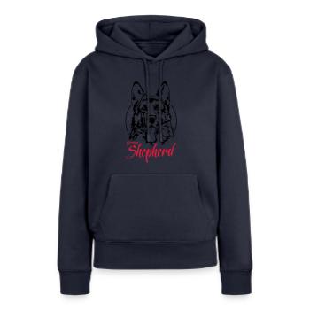 GERMAN SHEPHERD Hund Hunde Wilsigns Schäferhund - Frauen Premium Bio Hoodie - Navy - Vorne - Julia (174cm)