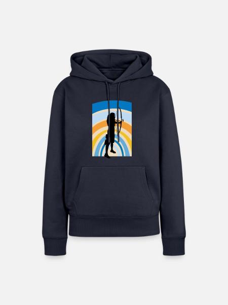Langbogen Bogen - Frauen Premium Bio Hoodie - Navy