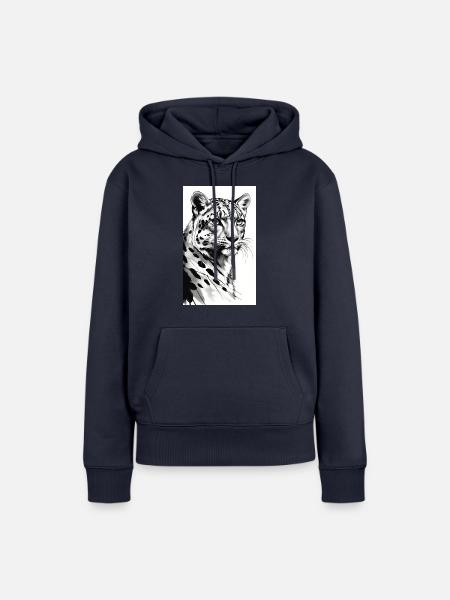 Schneeleopard | Leopard | Raubtier - Frauen Premium Bio Hoodie - Navy