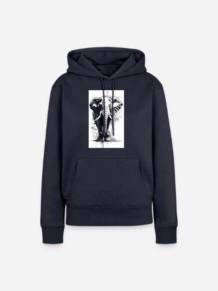 Elefant | Wildtier | Afrika | Kindermotive - Frauen Premium Bio Hoodie - Navy