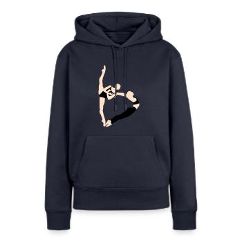 ABC - Sweat à capuche Premium bio Femme - bleu marine - Devant - Julia (174cm)